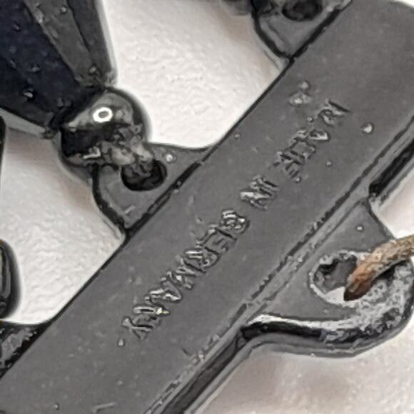 Vintage Germany Black Glass Beaded Necklace, 16", 1940s - Picture 7 of 10